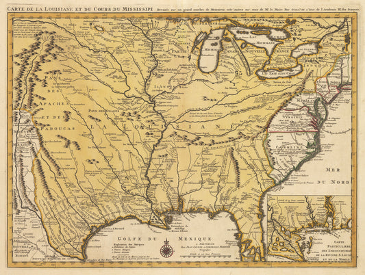 1730 Carte de la Louisiane et du Cours du Mississipi...