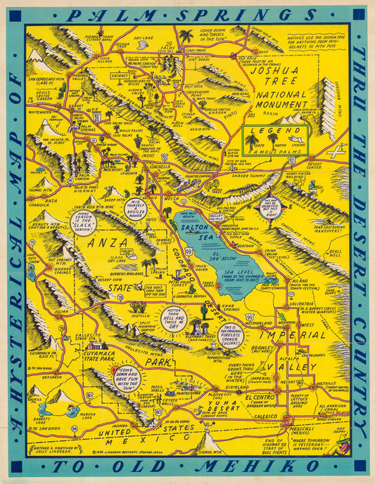 1948 A Hysterical map of Palm Springs