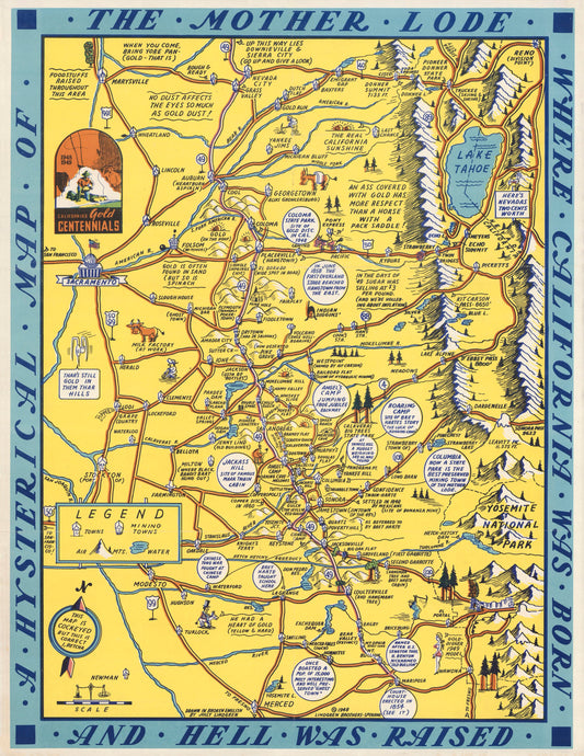 1948 A Hysterical Map of the Mother Lode