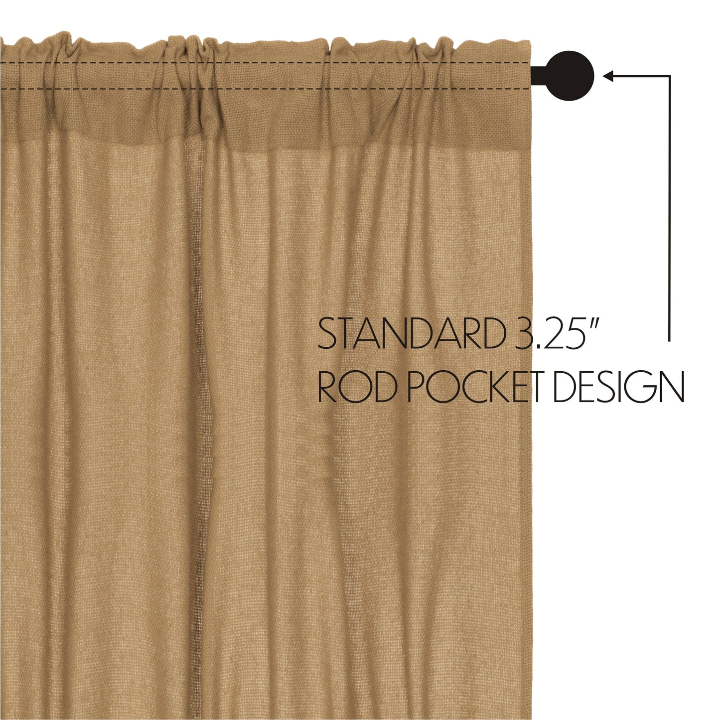 #17478 Burlap Natural Short Panel Set of 2 63x36