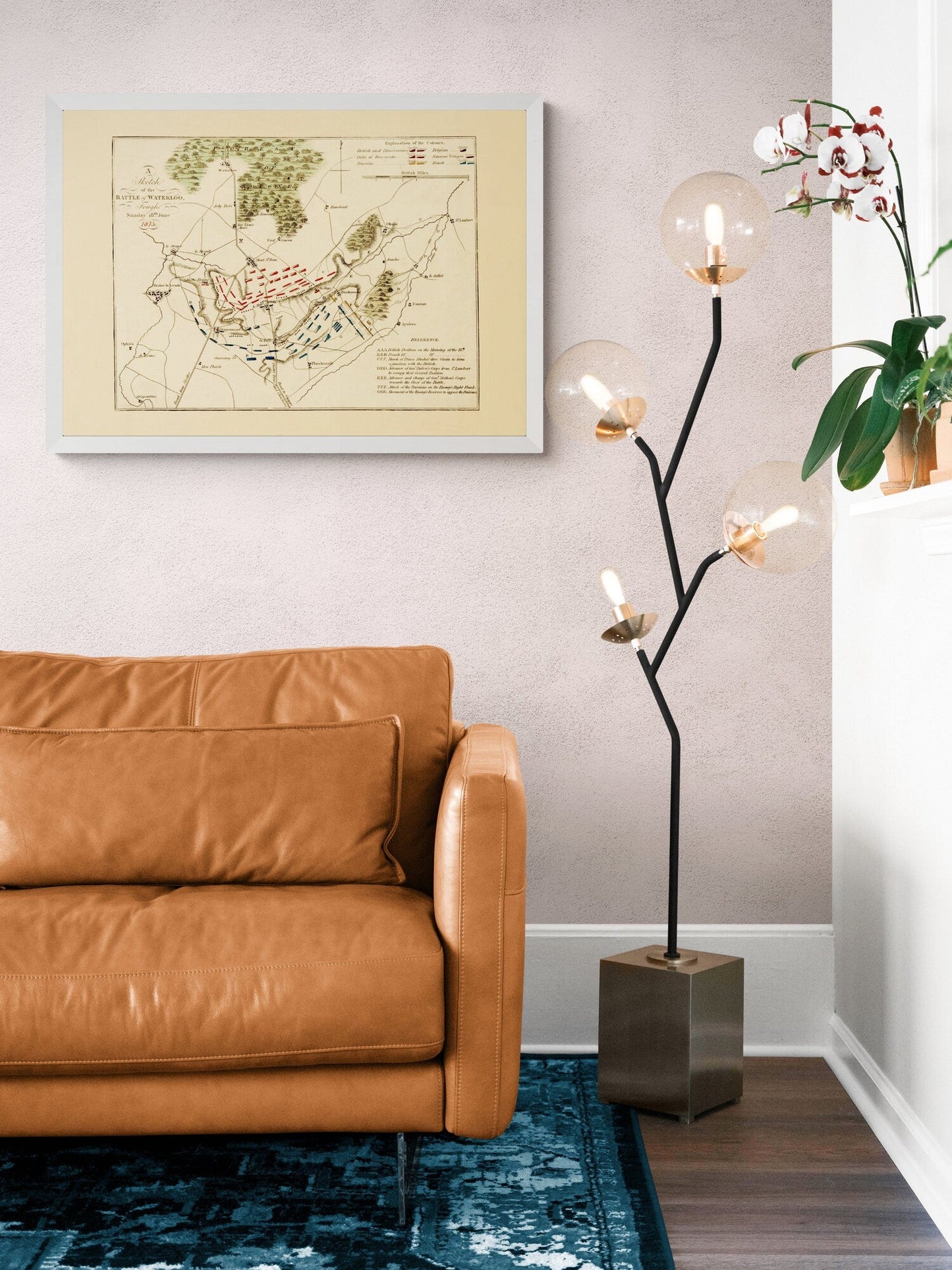 Battle of Waterloo Map showing positions in Battle