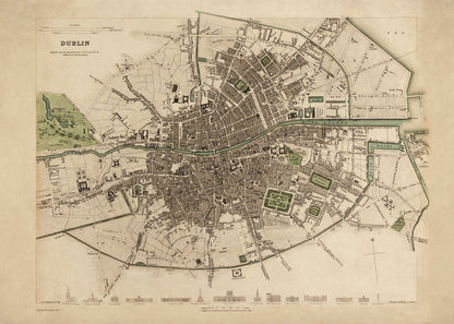 Dublin City Plan dated 1836