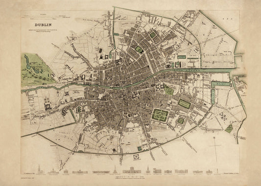 Dublin City Plan dated 1836
