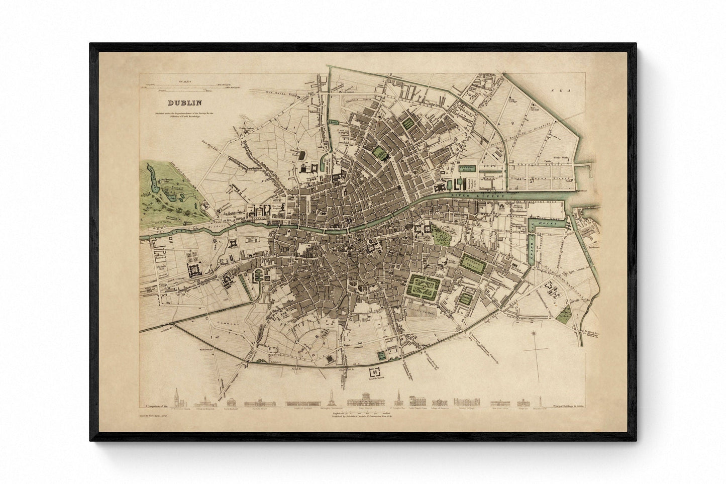 Dublin City Plan dated 1836