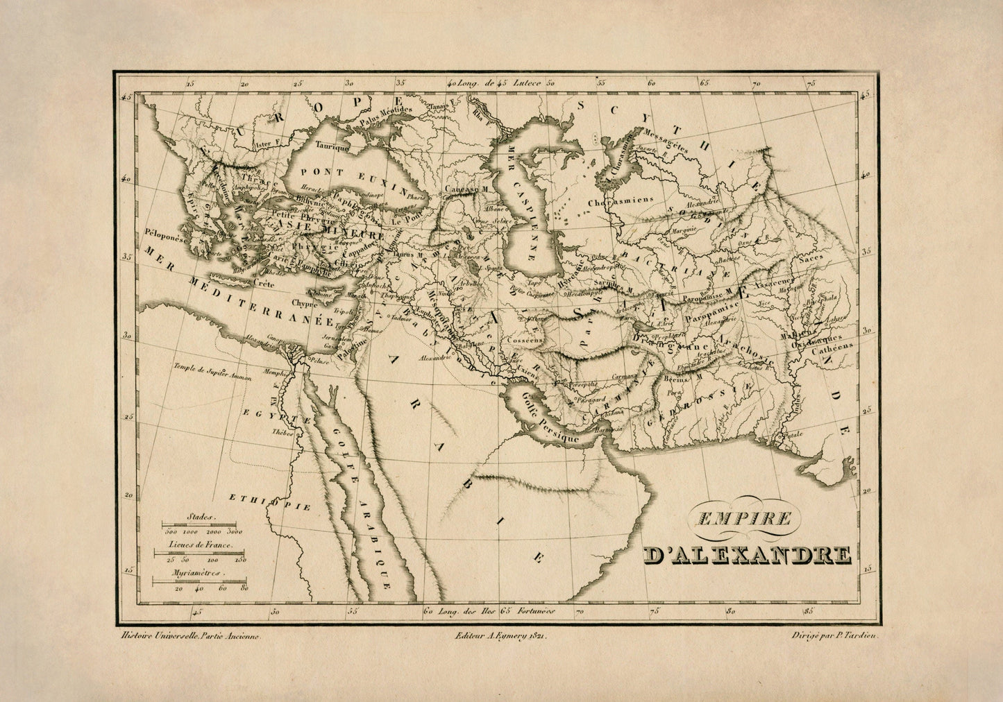 Map of the Empire of Alexander the Great dated 1822