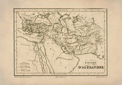 Map of the Empire of Alexander the Great dated 1822