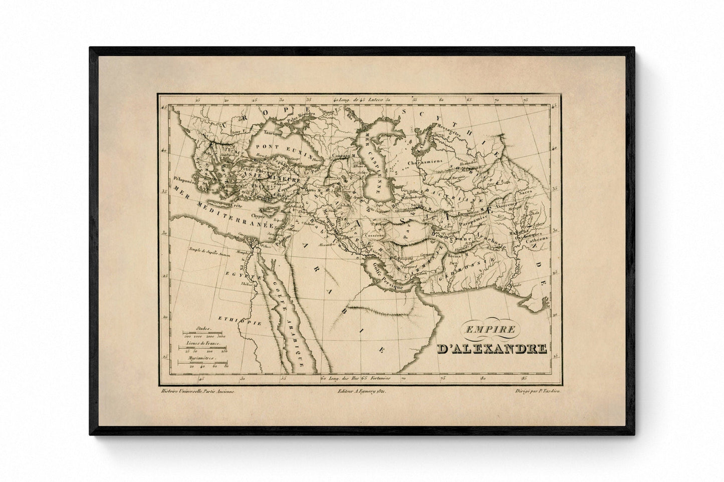 Map of the Empire of Alexander the Great dated 1822