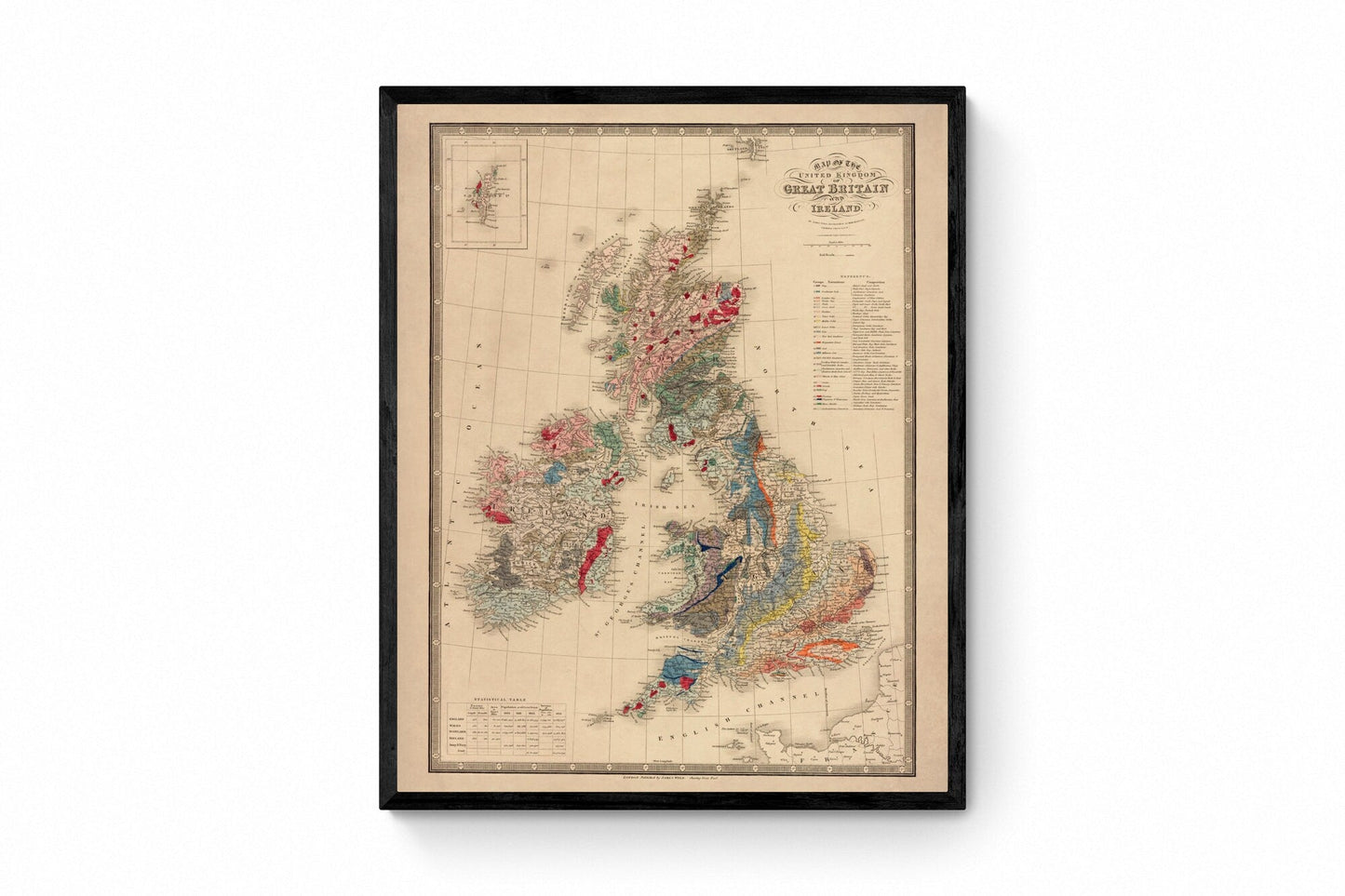 Geological Map of the British Islands dated 1840