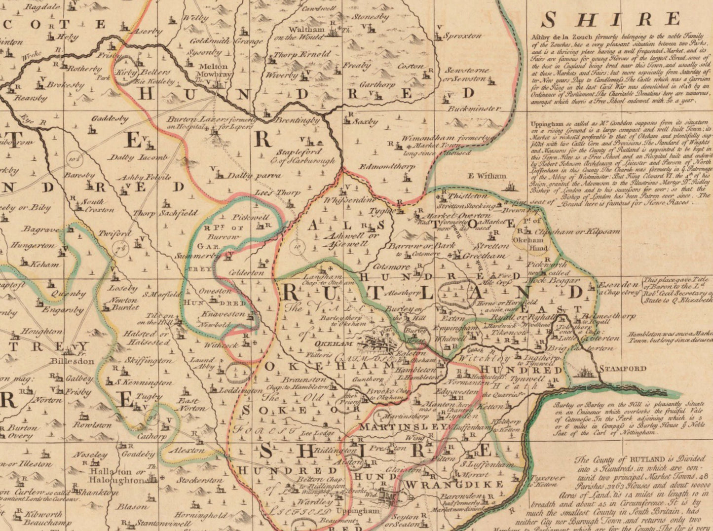 Leicester and Rutland Map dated 1760