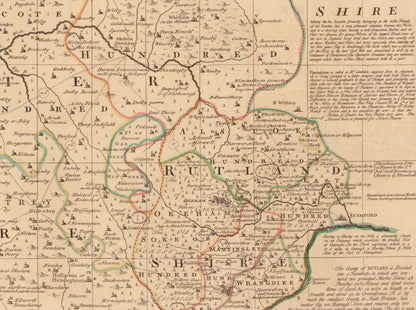 Leicester and Rutland Map dated 1760