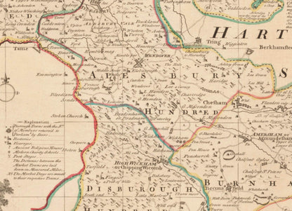 Buckinghamshire Map dated 1760