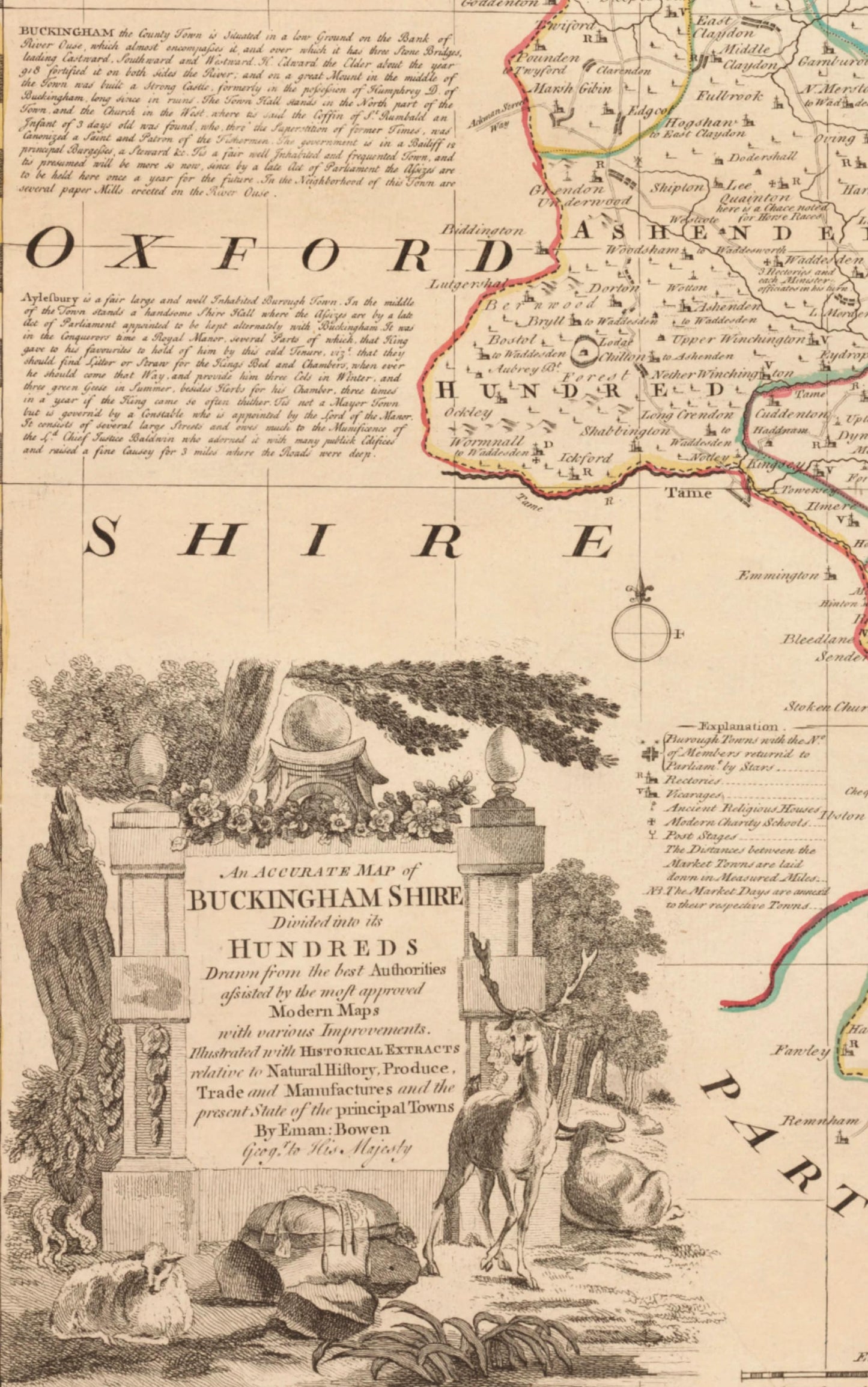 Buckinghamshire Map dated 1760