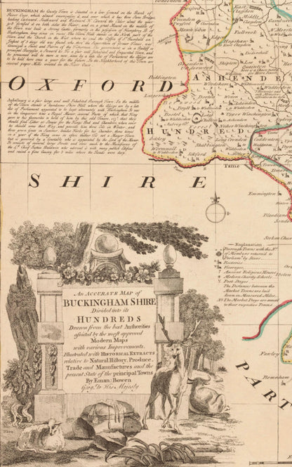 Buckinghamshire Map dated 1760