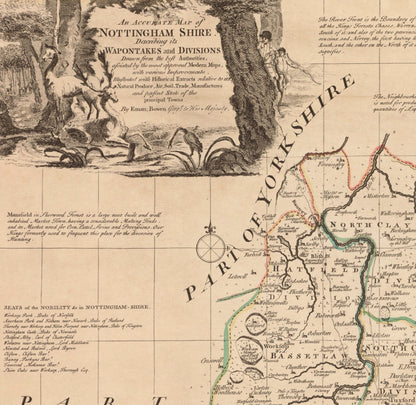 Nottinghamshire Map dated 1755