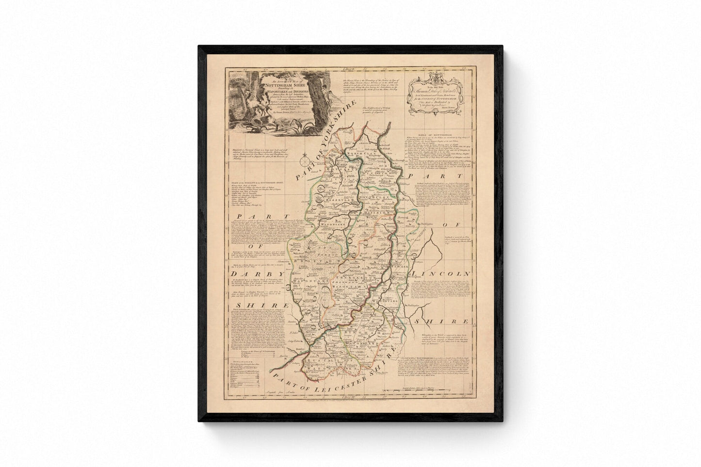 Nottinghamshire Map dated 1755