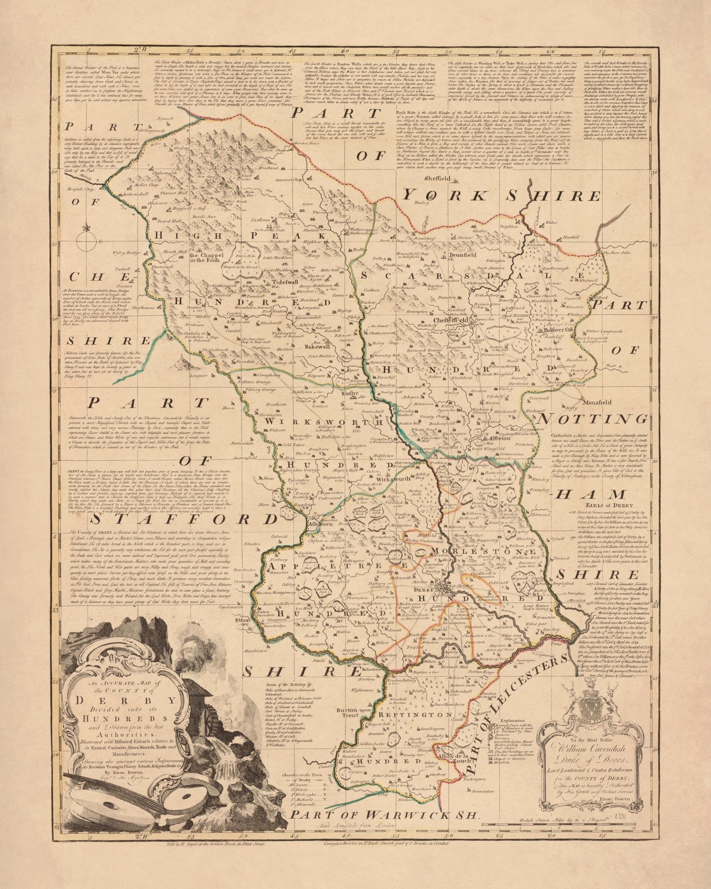 Derbyshire Map dated 1755