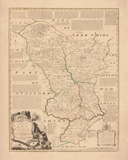 Derbyshire Map dated 1755