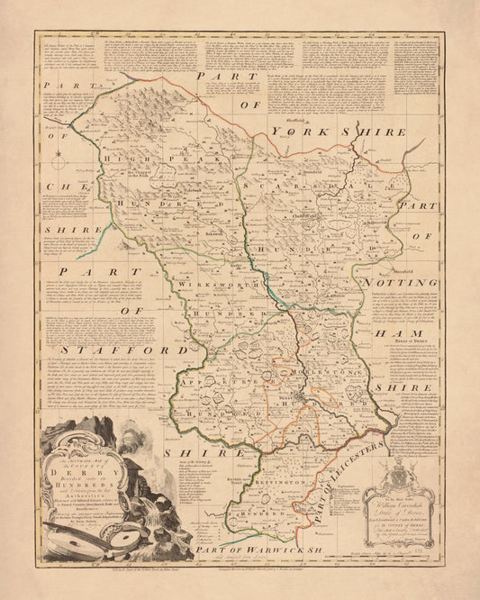 Derbyshire Map dated 1755