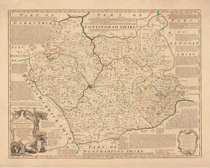 Leicester and Rutland Map dated 1760