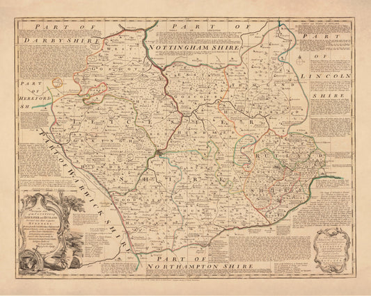 Leicester and Rutland Map dated 1760