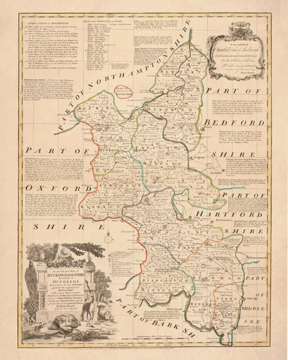 Buckinghamshire Map dated 1760