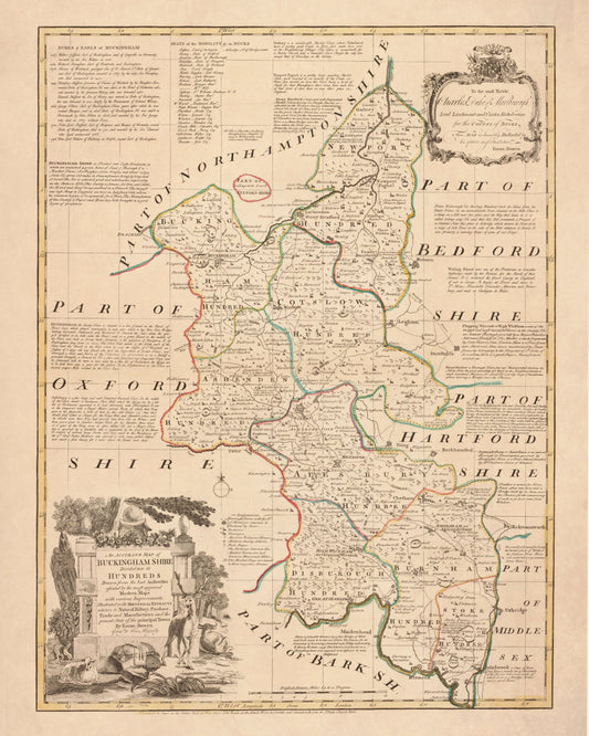 Buckinghamshire Map dated 1760