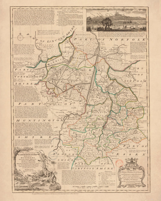 Cambridgeshire Map dated 1750