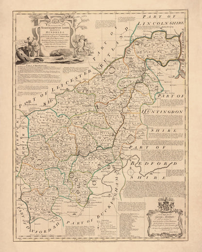 Northamptonshire Map dated 1760