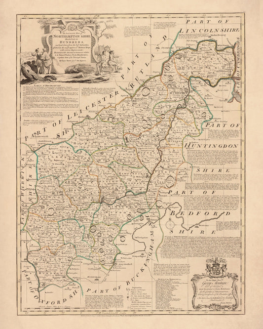 Northamptonshire Map dated 1760