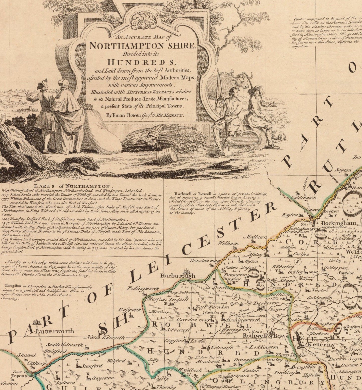 Northamptonshire Map dated 1760