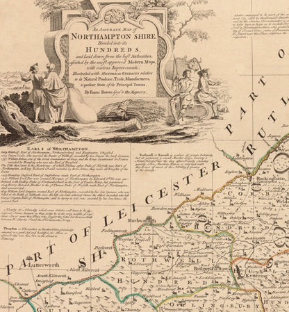 Northamptonshire Map dated 1760
