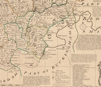 Northamptonshire Map dated 1760
