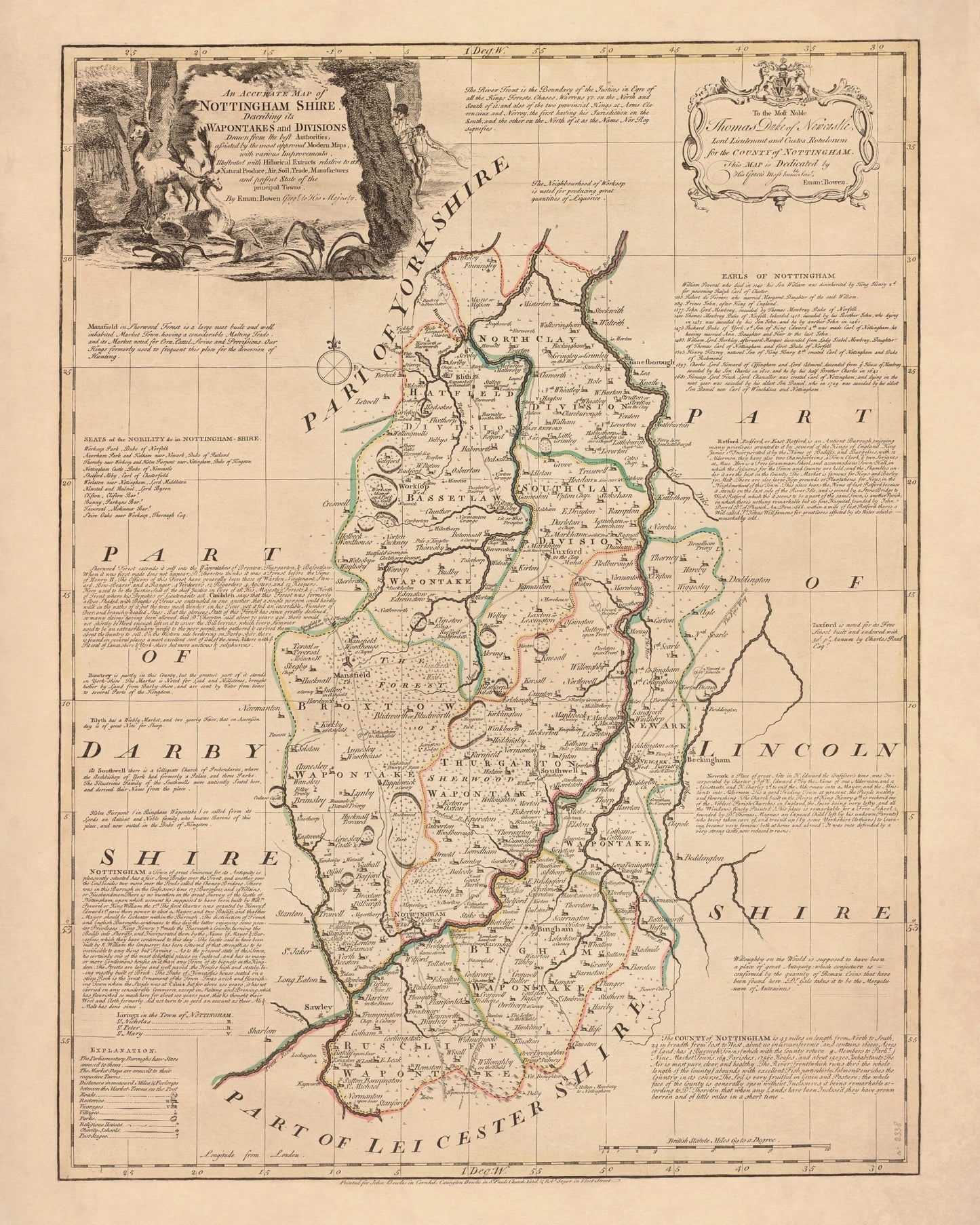Nottinghamshire Map dated 1755