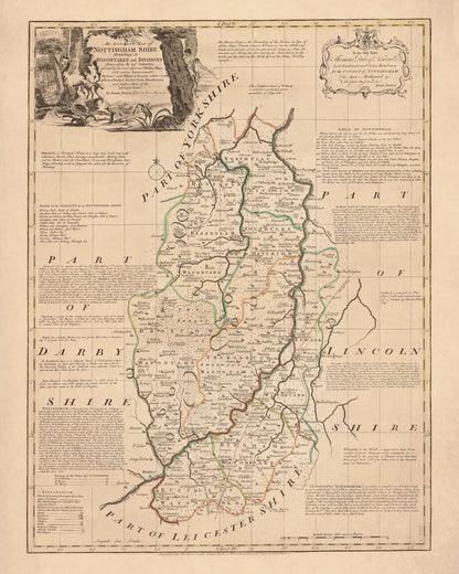 Nottinghamshire Map dated 1755