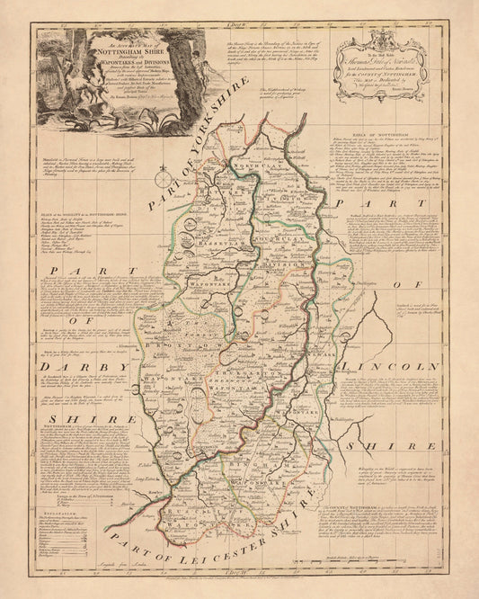 Nottinghamshire Map dated 1755