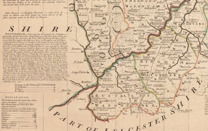 Nottinghamshire Map dated 1755