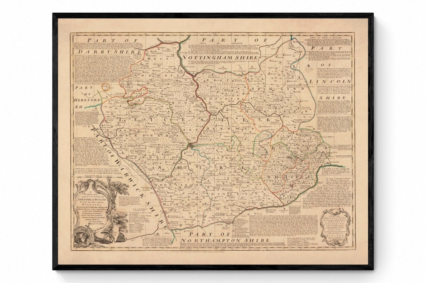 Leicester and Rutland Map dated 1760