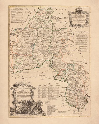 Oxfordshire Map dated 1750