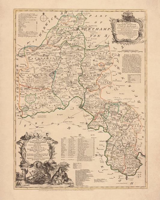 Oxfordshire Map dated 1750