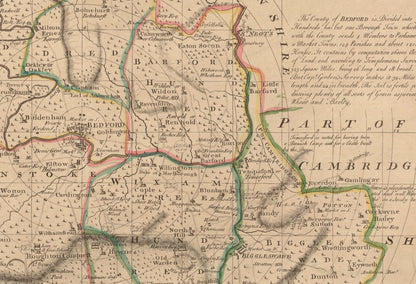 Bedfordshire Map dated 1749