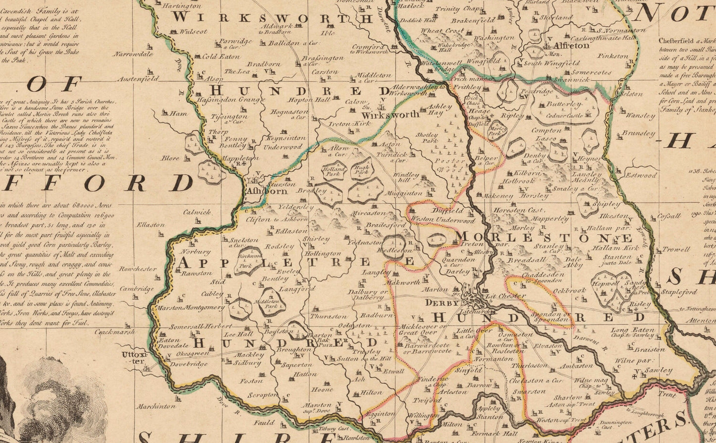 Derbyshire Map dated 1755