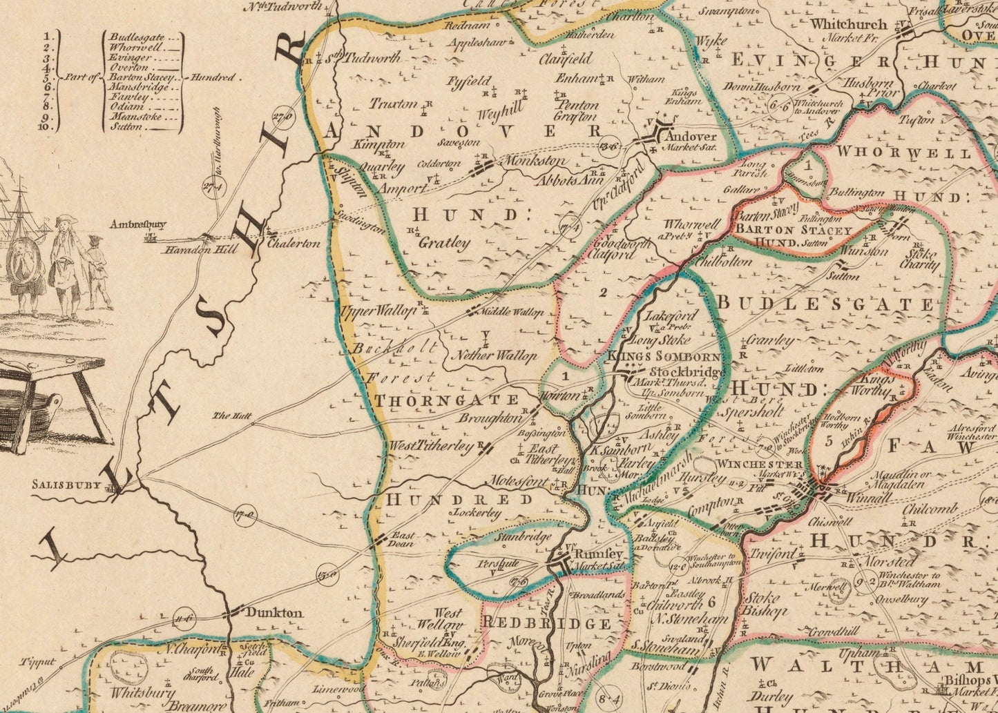 Hampshire Map dated 1760