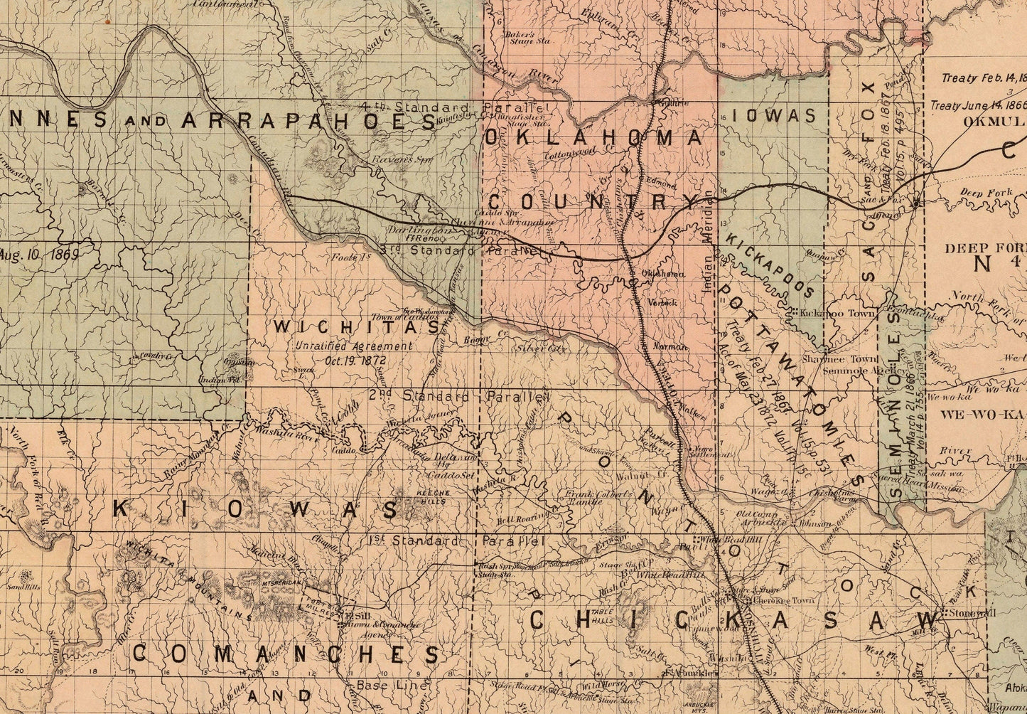Indian Territory Map dated 1887