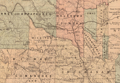 Indian Territory Map dated 1887