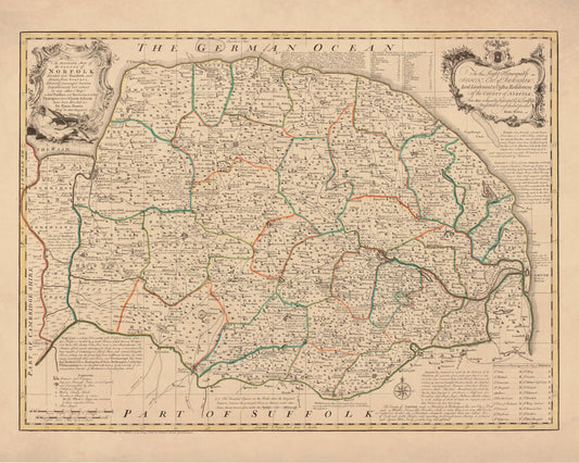 Norfolk Map dated 1749