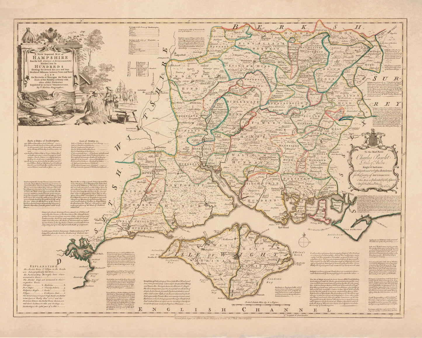 Hampshire Map dated 1760
