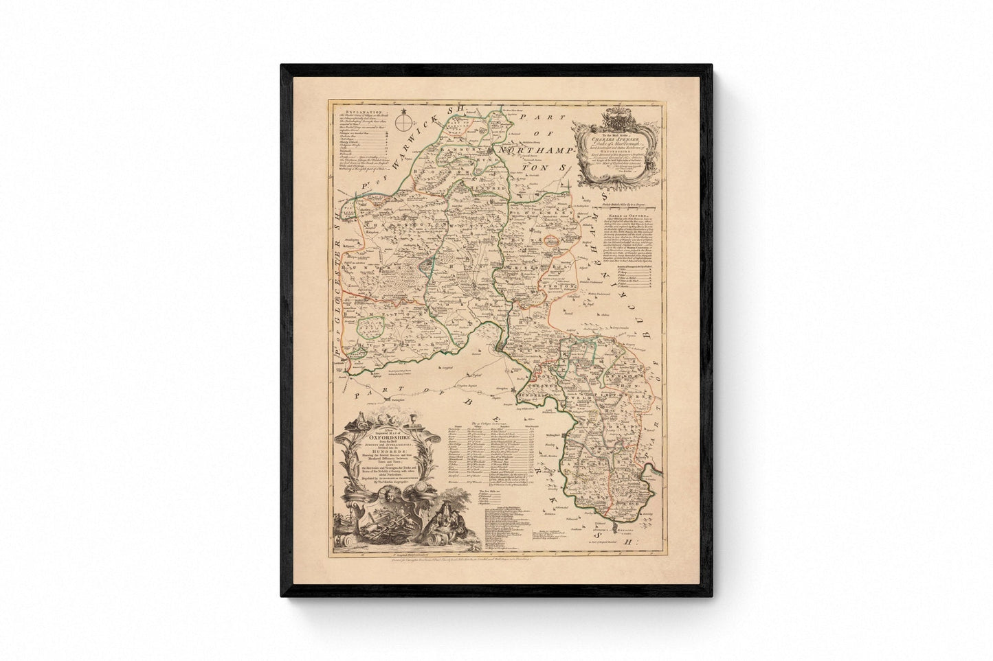 Oxfordshire Map dated 1750