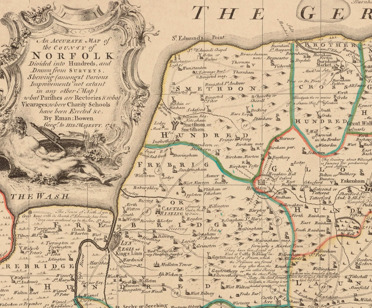 Norfolk Map dated 1749
